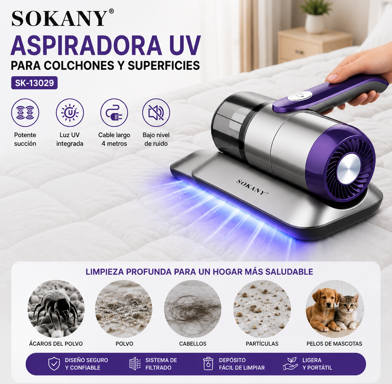Aspiradora UV para Colchones y Sofás